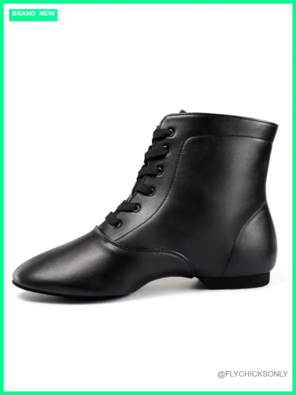 Unisex Jazz Boots PU Leather Lace Up Dance Shoes